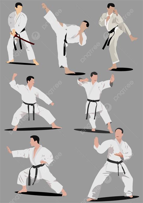 Karater Vector Art PNG, Big Set Of Karate Silhouettes, Female, Big, Illustration PNG Image For ...
