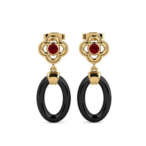 Order Women's Earring Shumake in Round cut 0.18 Carat 14ct Yellow Gold ...