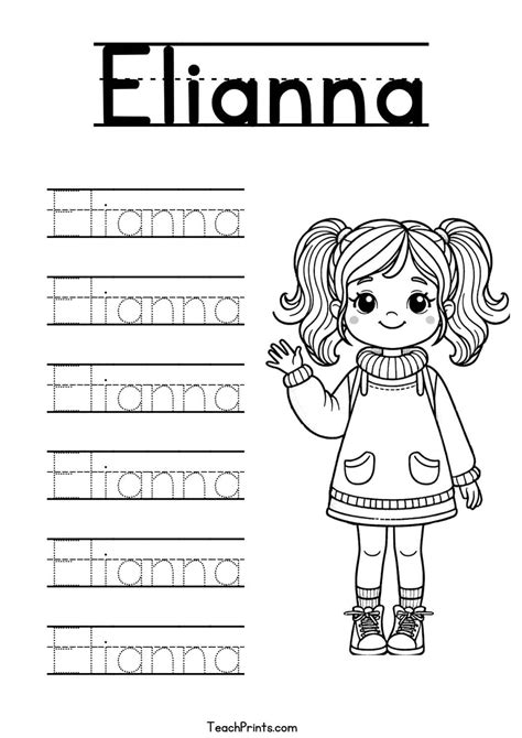 E Name Tracing Worksheets – 63 Names (Free & Printable) - Teach Prints