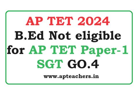 APTET 2024 Guidelines for Conducting AP TET, B.Ed Not eligible for AP ...