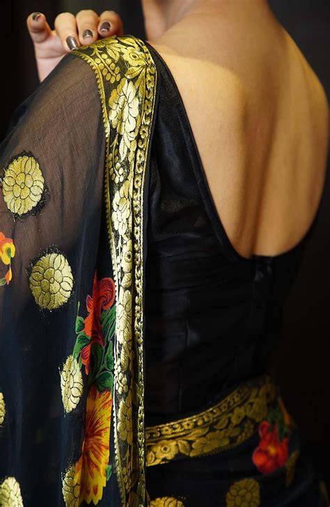 Stylish Black Satin Sleeveless Blouse With U Neck With Beautiful Back
