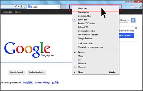 Image result for Internet Explorer Menu Bar Missing