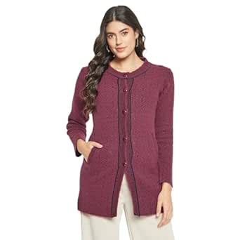 Buy Duke Stardust Women Self Design Long Cardigan (SDS1221_Wine_XL) at ...