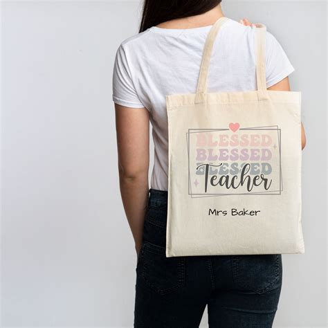 Teacher canvas tote bags personalized custom teacher totes teacher ...