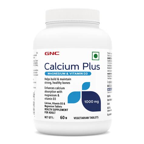 GNC Calcium Plus 1000 mg with Magnesium and Vitamin D3 Supports Joints ...