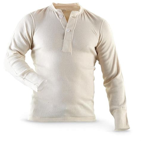 New U.S. Military Surplus Wallace Beery Shirt, Off-white | Long sleeve ...