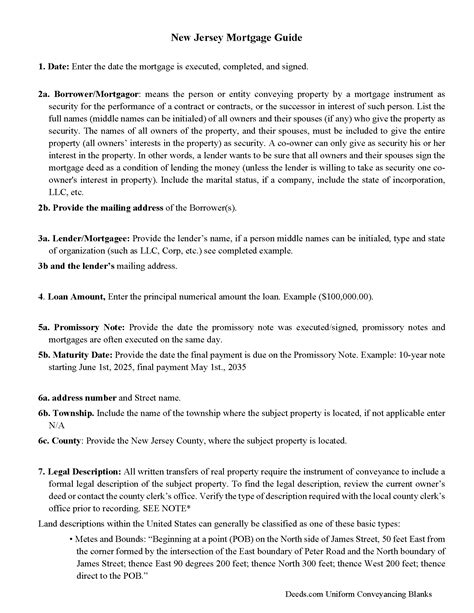 Monmouth County Mortgage Secured and Promissory Note Form | New Jersey ...