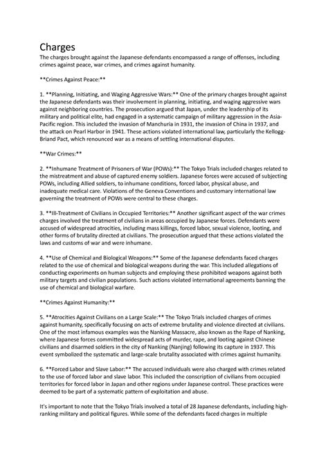 Document - Charges The charges brought against the Japanese defendants ...