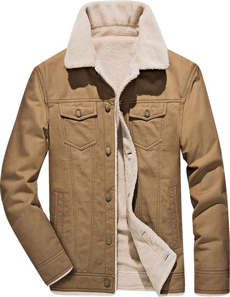 Buy Yoinlia Men's Winter Sherpa Lined Coat at Ubuy India