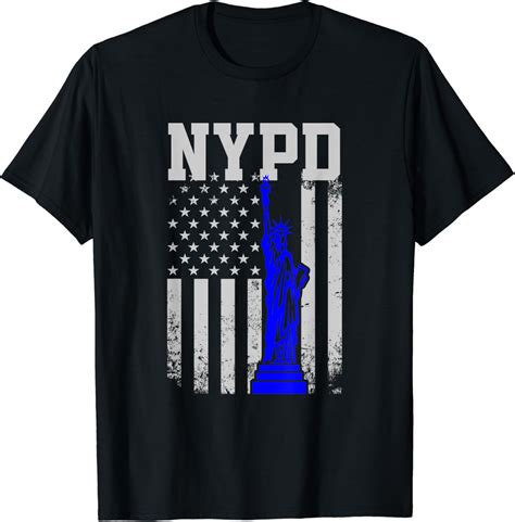 Buy NYPD New York Police Department Statue Of Liberty Distressed T ...