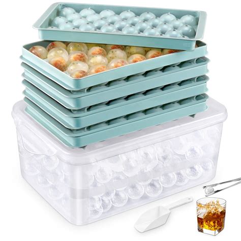 132 Pcs Ice Cube Tray/4 Packs Ice Trays for Freezer with Bin/Ice Cube ...
