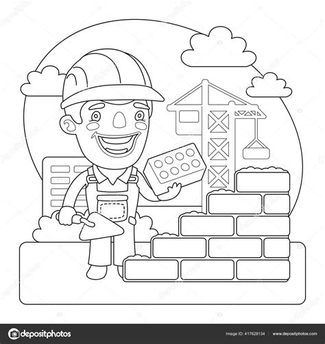 Construction Site Coloring Page