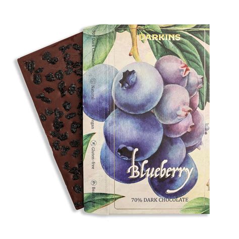 70% Dark Chocolate with Blueberries – Darkins Chocolates