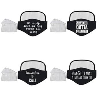 MYADDICTION 4Pcs Adults Cotton Mouth Cover Face Masks with PM25 Filters ...