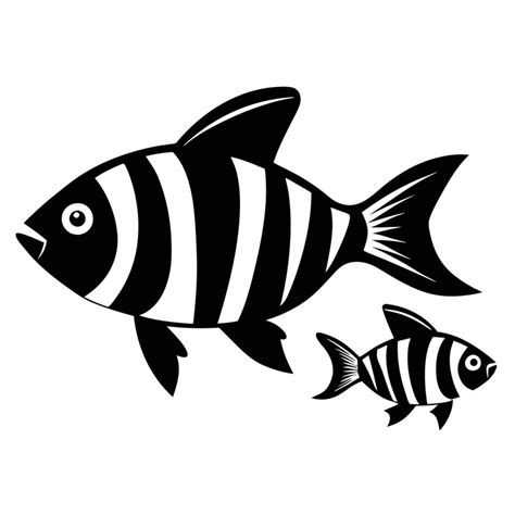 Zebra pleco fish silhouette on white background | Premium AI-generated ...