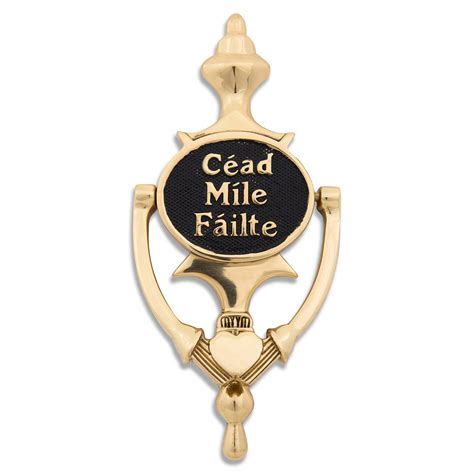 Large Cead Mile Failte Georgian Door Knocker- Black Brass | Wholesale ...