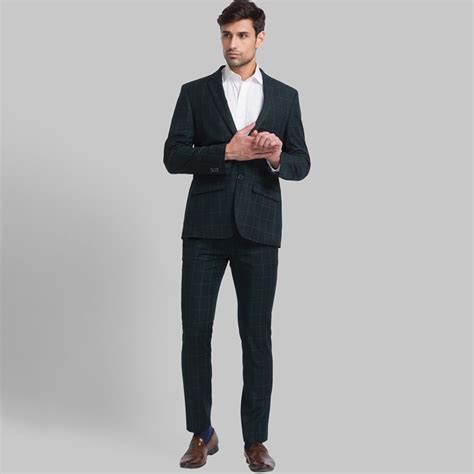 Men Checked Single Breasted Two Piece Formal Suit