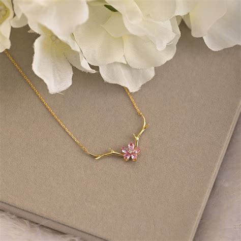 Buy Cherry Flower Necklace | Gold Plated Jewelry – PALMONAS