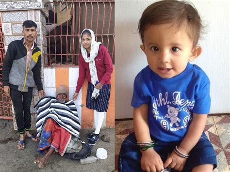 young man given cloth to poor mans and celebration his son birthday at ...