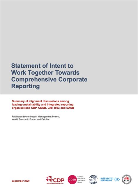 Image result for Statement of Intent Committee Example