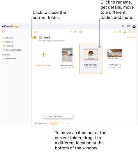 Organize documents in Pages for iCloud - Apple Support (ID)