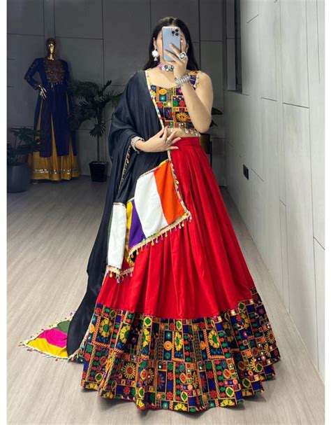 Navratri Special Red Embroidery Premium Women Lehenga Choli – mahezon