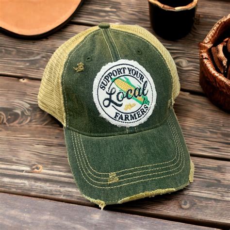 Unisex Vintage Support Your Local Farm Hat, Embroidered Hat Patch ...