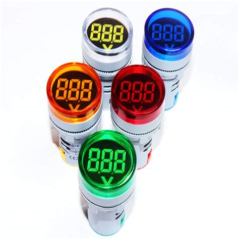 MLC 6-100 VDC Digital Voltmeter Round Voltage Detector Tester Mini LED ...