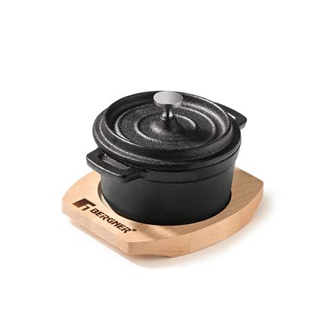 Bergner Cook & Share 10 cm (265ml) Cast Iron Mini Casserole with Lid,