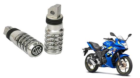 Skynex Chrome Spring Coil Style Bike Foot Pegs Foot Rest ped Set of 2 ...