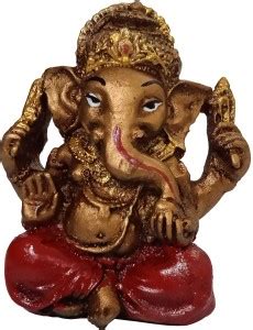 Purpledip Resin Idol Ganesha Ganapathi Vinayaka Gold & Red Striking ...