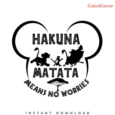 Hakuna Matata It means no worries SVG Digital download | Inspire Uplift