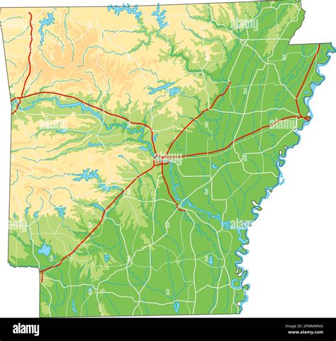 Arkansas river physical map