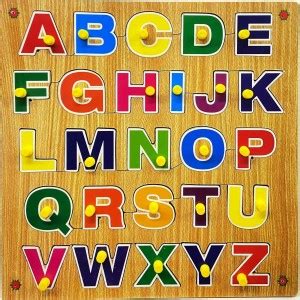 Royle Katoch Pinewood Wooden Jigsaw Puzzle Board for Kids - Alphabet (A ...