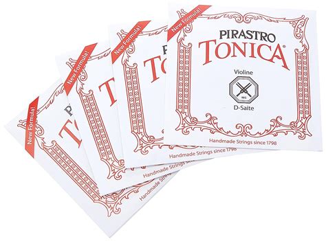 Pirastro Tonica 4/4 Violin String Set - Medium Gauge with Ball End E ...