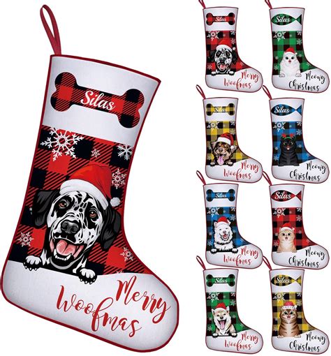 Amazon.com: Personalized Pet Christmas Stockings for Dog Custom Hanging ...