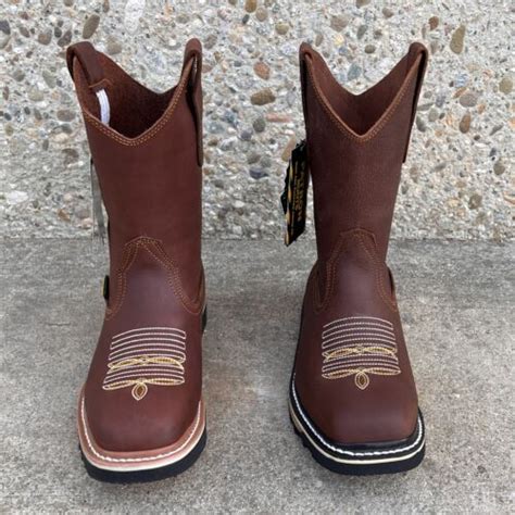 Mens Squared Soft Toe Work Boots Dark Brown Items India | Ubuy