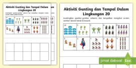 Bahan Prasekolah Aktiviti Gunting dan Tampal - Burger