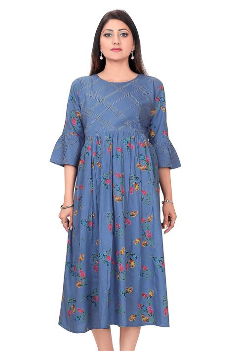 Buy Smart Choice Women's Rayon Cotton A-Line Maternity Feeding Kurti ...