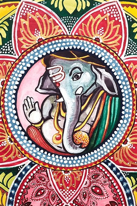 Divine Elegance: Traditional Watercolor Painting of Ganesha Watercolor ...