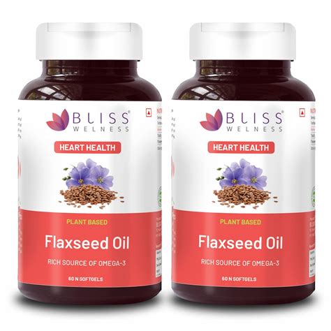 Bliss Welness Organic Flaxseed Oil 2000mg | Extra Virgin Cold Pressed ...
