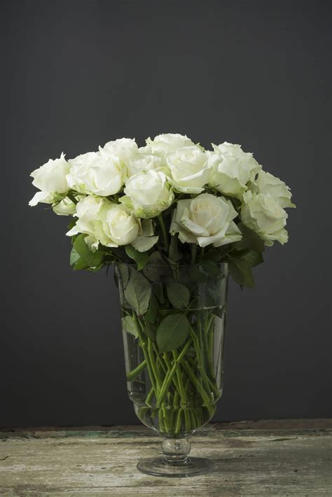 White Roses in Vase | Exquisite Glass Vase | from: R480