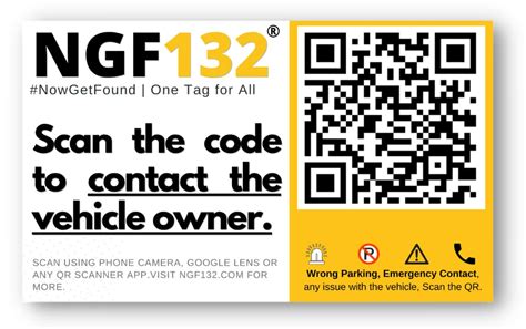 (Pack of 2 Car Tags) NGF132 Contact Stickers for Car and Bike Owners ...