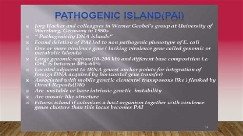 EVOLUTION OF BACTERIAL VIRULENCE Genomic island GI A
