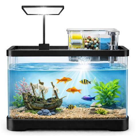 Buraq Curved Aquarium Fish Tank All-in-One with Top Filter & WRGB LED