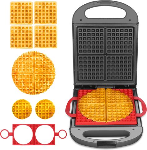 Amazon.com: Baker's Friend Multi Shapes Waffle Iron, A Combo of Mini ...