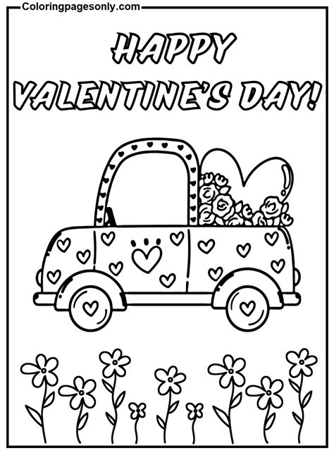 Cars Valentine Coloring Pages