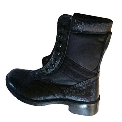 OESP Men's Black Leather Army Boot Shoes, Size 7 : Amazon.in ...