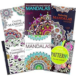 Adult Coloring Book Set: 6 Book Set - 4 Mandalas Books Plus Pattens and ...