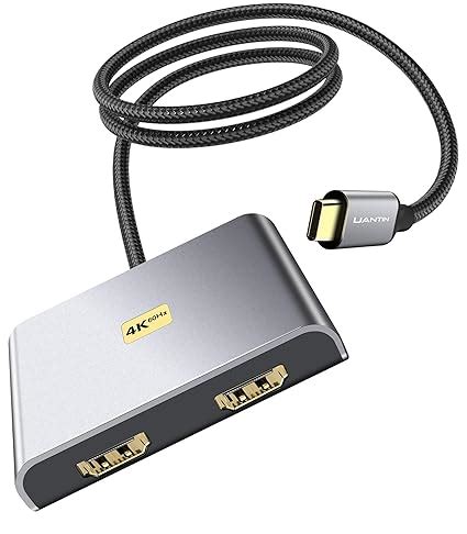 UANTIN Dual Monitor Adapter 4K 60Hz,USB Type C (Thunderbolt 3/4) to ...